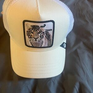 White and Cream Tiger Patch Cap